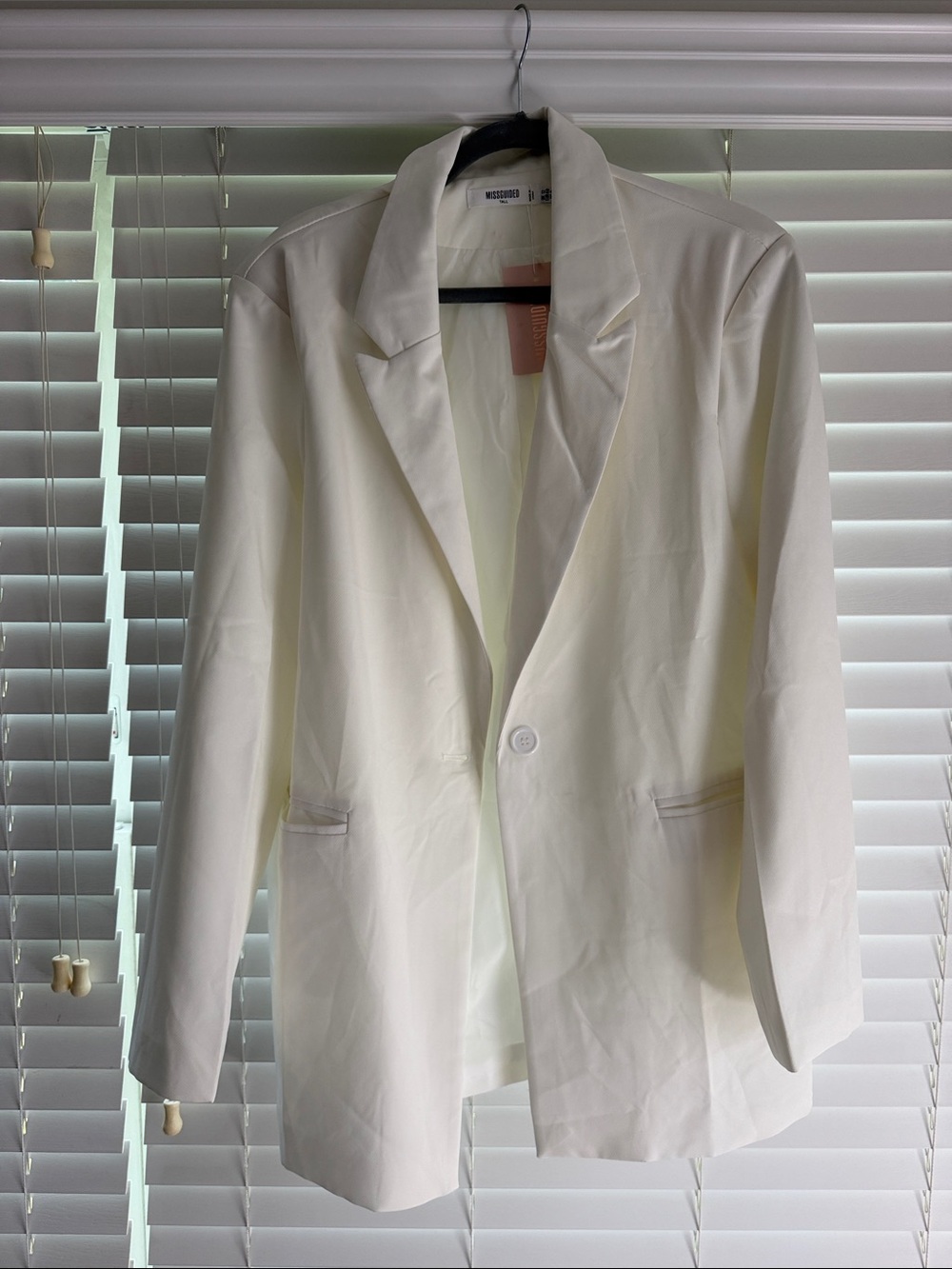 Missguided White Single-Button Oversized Blazer